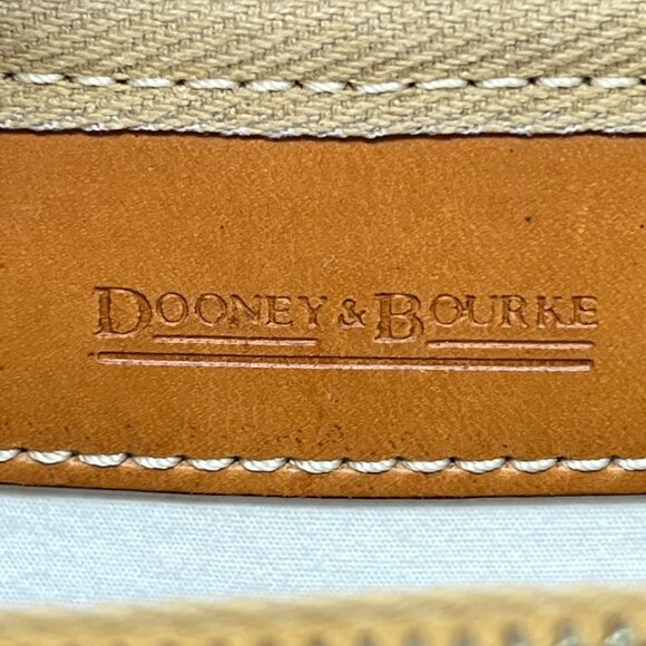 Dooney & Bourke Pink & Beige Checkered Canvas Tote Bag With Leather‎ Accents - Picture 10 of 15